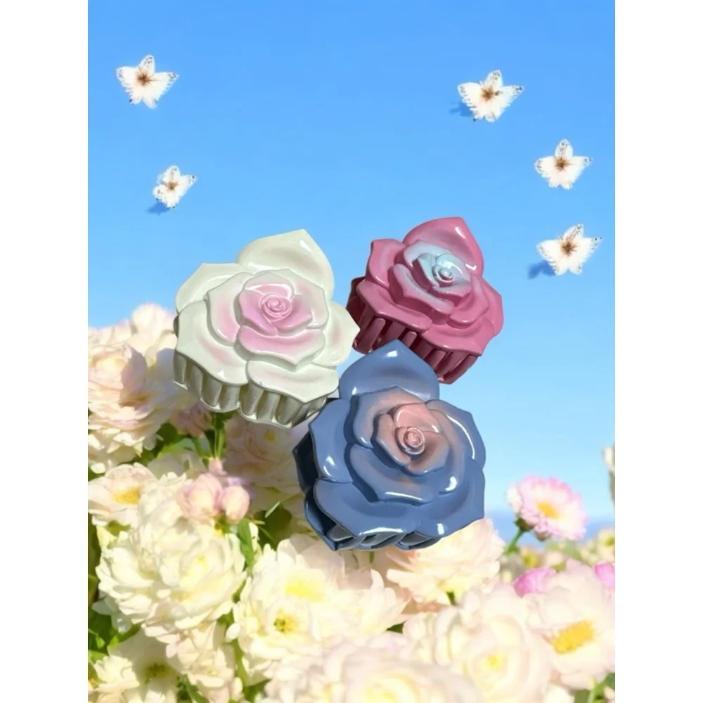 Hair‎ Claw Clip Large Rose Plastic Pick color 1pc 3in